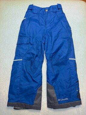 Columbia Royal Blue Kids' Snow Pants with Dark Gray Accents, XS